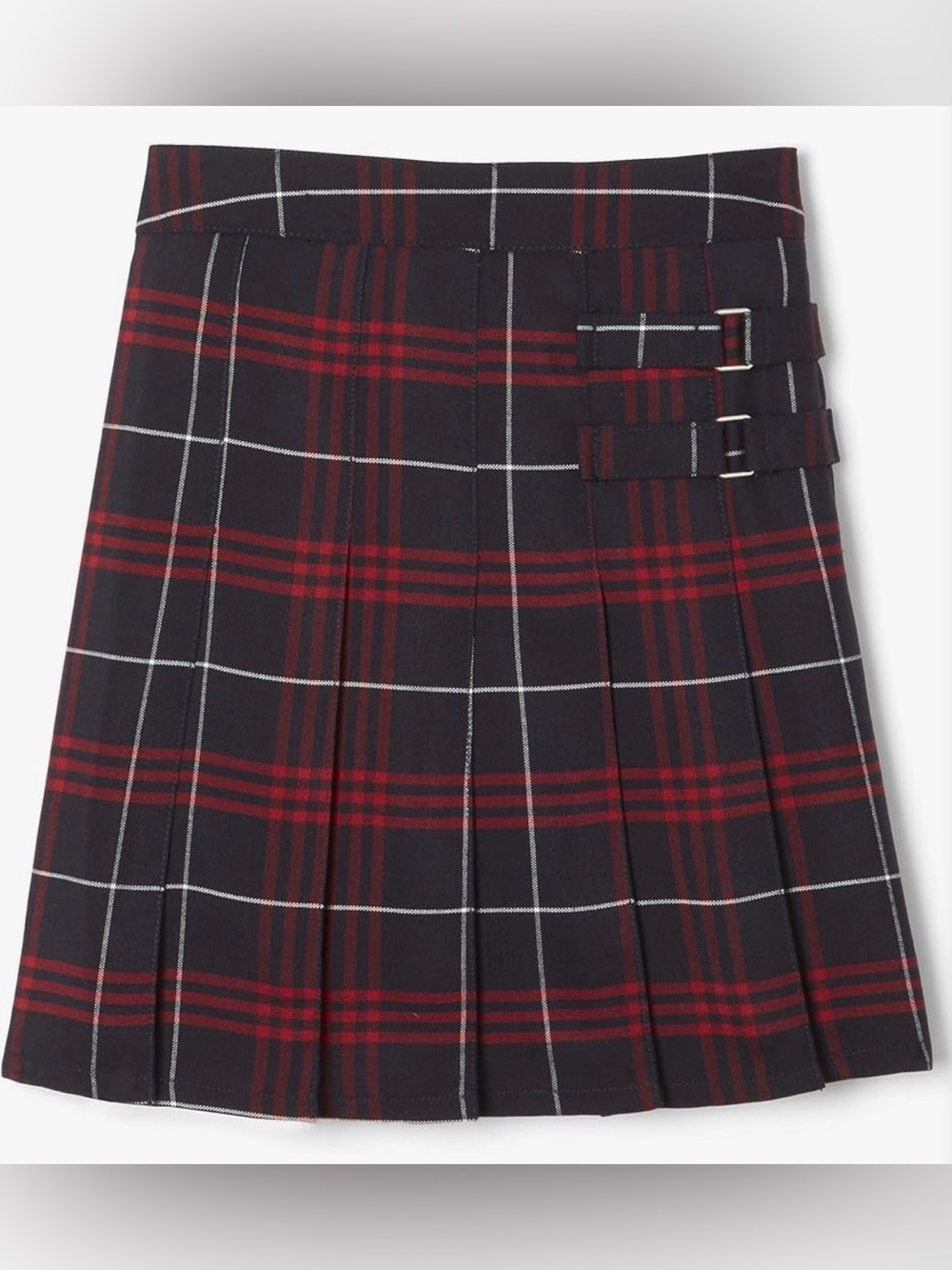 French Toast Girls Adjustable Waist Pleated-Front Two-tab Skort/Scooter Navy/Red